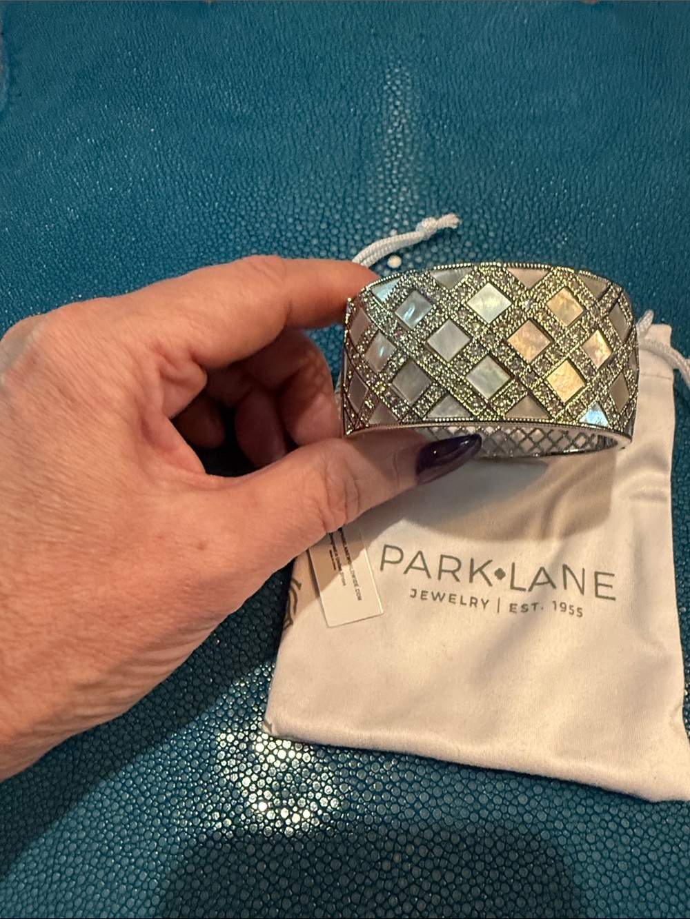 Park Lane Silver Mosaic Cuff Bracelet - Silver
